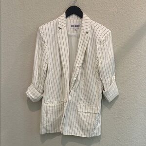 Steve Madden Cream Blazer with Black Stripes size L